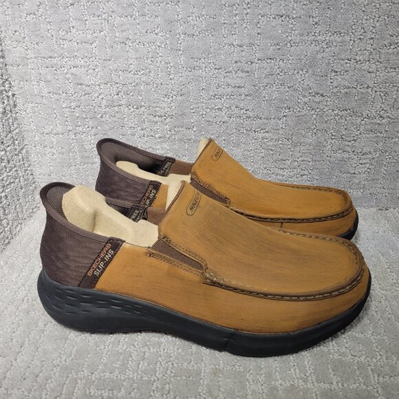 Skechers Parson Oswin Men's Size US 12 Brown Leather Slip On Shoes 204866WW - Picture 5 of 11